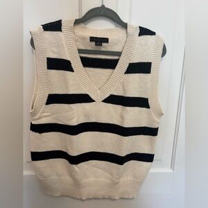 Sanctuary Black and Cream Knit Sweater Vest
